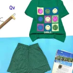 Đồ bộ quần đùi sọc áo tay ngắn in hình mặt cười