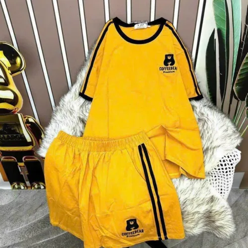 Đồ bộ quần đùi thể thao áo tay ngắn cổ tròn