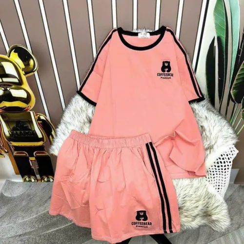 Đồ bộ quần đùi thể thao áo tay ngắn cổ tròn