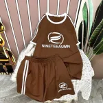 Đồ bộ quần đùi thể thao áo tay ngắn in hình