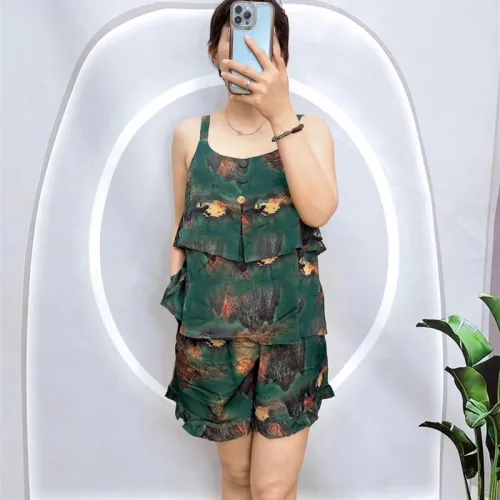 Đồ bộ quần đùi vải tonl áo hai tầng