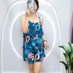 Đồ bộ quần đùi vải tonl áo hai tầng có nút