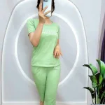 đồ bộ quần lỡ áo tay ngắn in chữ mickey mouse