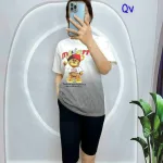 đồ bộ quần lỡ đen áo tay ngắn 2 màu loang in hình trái tim