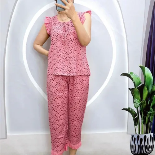 Đồ bộ quần lửng áo áo sát nách bèo hoạ tiết hoa nhí