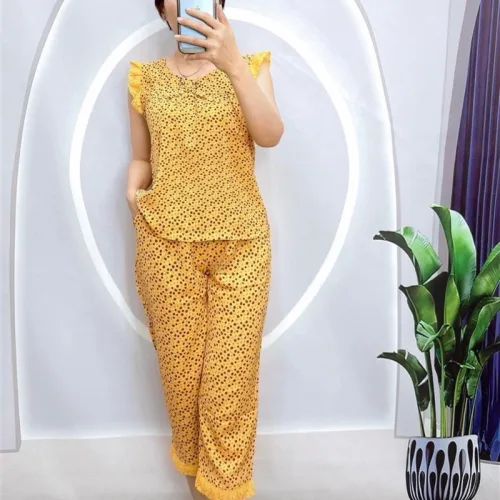Đồ bộ quần lửng áo áo sát nách bèo hoạ tiết hoa nhí