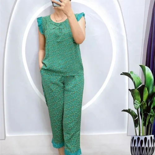 Đồ bộ quần lửng áo áo sát nách bèo hoạ tiết hoa nhí