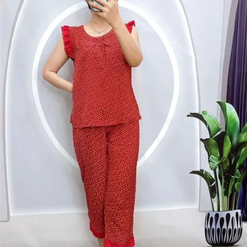 Đồ bộ quần lửng áo áo sát nách bèo hoạ tiết hoa nhí