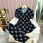 Đồ bộ quần lửng áo cổ bẻ tay ngắn hoạ tiết