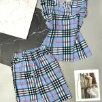 Đồ bộ quần lửng áo sát nách bèo caro