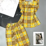 Đồ bộ quần lửng áo sát nách bèo caro