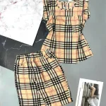 Đồ bộ quần lửng áo sát nách bèo caro