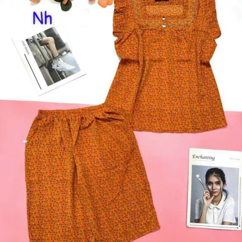 Đồ bộ quần lửng áo sát nách bèo chấm bi