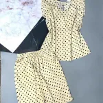 Đồ bộ quần lửng áo sát nách bèo chấm bi