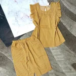 Đồ bộ quần lửng áo sát nách bèo hoạ tiết