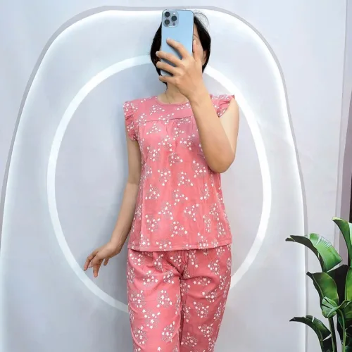 Đồ bộ quần lửng áo sát nách bèo hoạ tiết