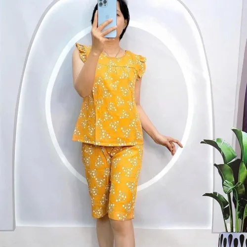 Đồ bộ quần lửng áo sát nách bèo hoạ tiết