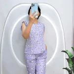 Đồ bộ quần lửng áo sát nách bèo hoạ tiết
