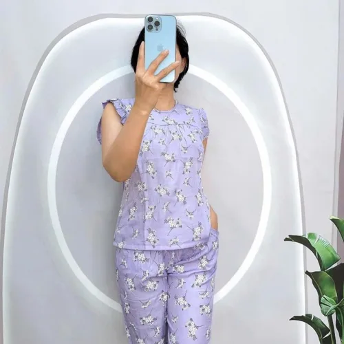 Đồ bộ quần lửng áo sát nách bèo hoạ tiết