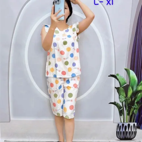 Đồ bộ quần lửng áo sát nách bèo họa tiết