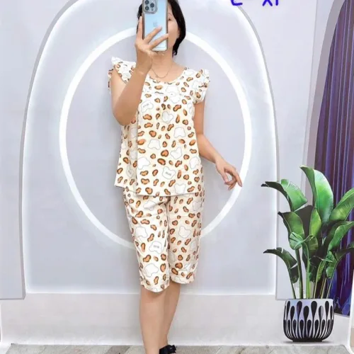Đồ bộ quần lửng áo sát nách bèo họa tiết