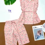 Đồ bộ quần lửng áo sát nách bèo hoạ tiết hoa