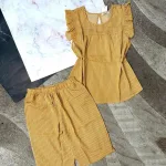 Đồ bộ quần lửng áo sát nách bèo màu trơn
