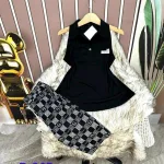 Đồ bộ quần lửng áo sát nách cổ bẻ màu trơn
