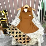 Đồ bộ quần lửng áo sát nách cổ bẻ màu trơn