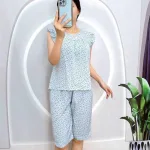 Đồ bộ quần lửng áo sát nách viền bèo hoạ tiết
