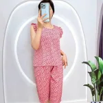 Đồ bộ quần lửng áo sát nách viền bèo hoạ tiết