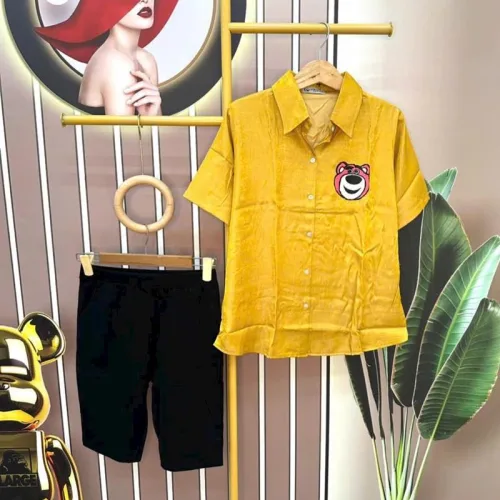 Đồ bộ quần lửng áo sơ mi tay ngắn cổ bẻ