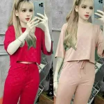 Đồ bộ quần lửng áo tay lửng cổ tròn màu trơn