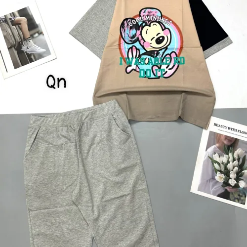 Đồ bộ quần lửng áo tay ngắn cổ tròn in hình mickey