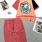Đồ bộ quần lửng áo tay ngắn cổ tròn in hình mickey