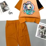 Đồ bộ quần lửng áo tay ngắn cổ tròn in hình mickey