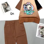 Đồ bộ quần lửng áo tay ngắn cổ tròn in hình mickey