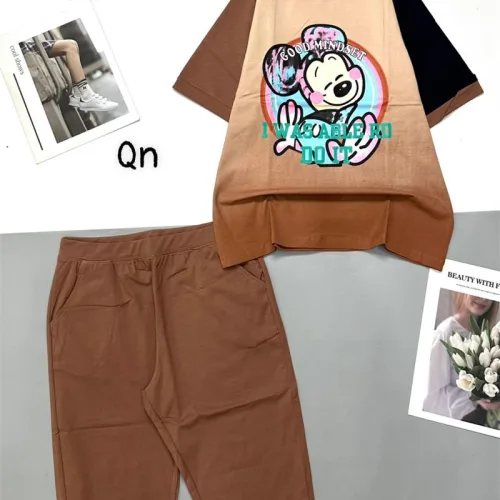 Đồ bộ quần lửng áo tay ngắn cổ tròn in hình mickey