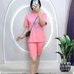 Đồ bộ quần lửng áo tay ngắn in chữ