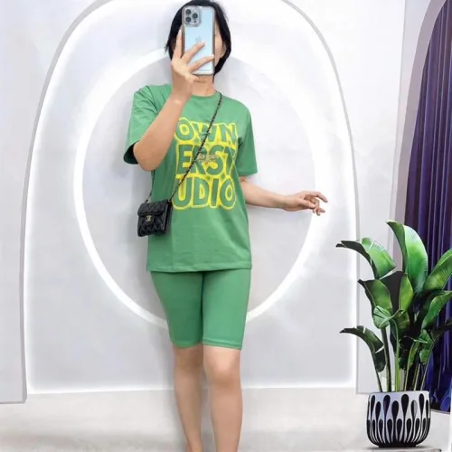 Đồ bộ quần lửng áo tay ngắn in chữ