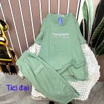 Đồ bộ quần lửng áo tay ngắn in chữ form rộng