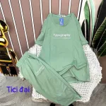 Đồ bộ quần lửng áo tay ngắn in chữ form rộng