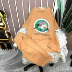 Đồ bộ quần lửng áo tay ngắn in hình