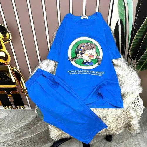 Đồ bộ quần lửng áo tay ngắn in hình