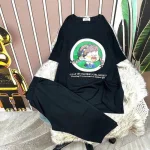 Đồ bộ quần lửng áo tay ngắn in hình