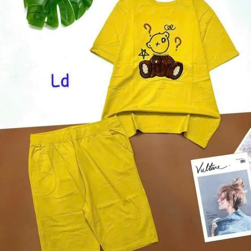 Đồ bộ quần lửng áo tay ngắn in hình