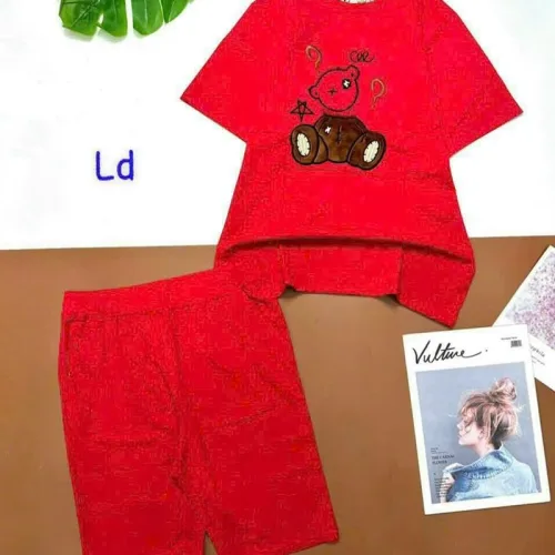 Đồ bộ quần lửng áo tay ngắn in hình