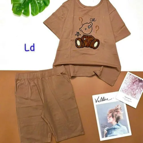 Đồ bộ quần lửng áo tay ngắn in hình