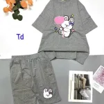 Đồ bộ quần lửng áo tay ngắn in hình