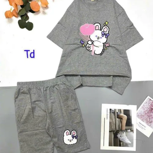 Đồ bộ quần lửng áo tay ngắn in hình
